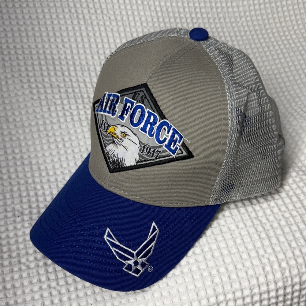Air Force Gray and Blue Snap-back Cap - O/S